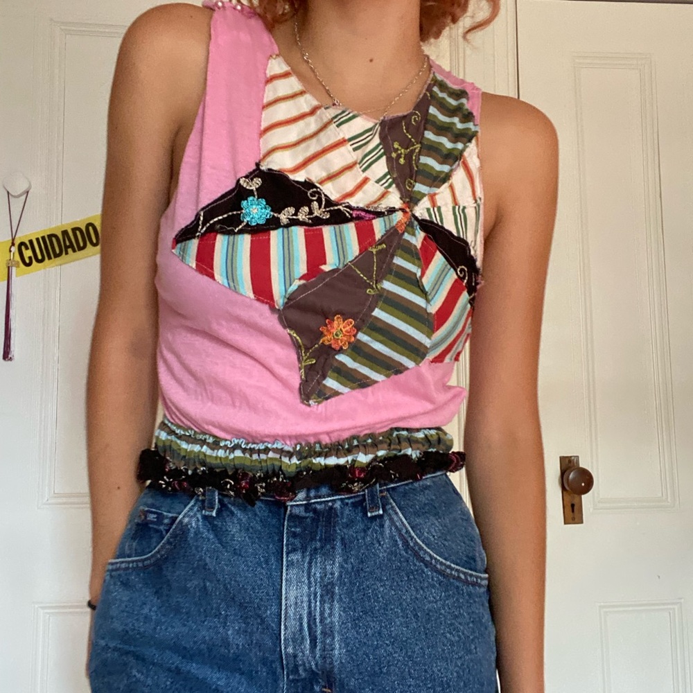 Light pink patchwork tank 💓 size 3